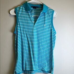 Ralph Lauren Women's Turquoise Striped Tank Top